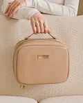 Travel makeup bag with compartments