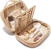 We have carefully crafted our makeup bag using high-quality materials, including fine and durable leather that exudes a luxurious texture. The bag is not only waterproof but also resistant to stains, ensuring easy maintenance and worry-free usage.